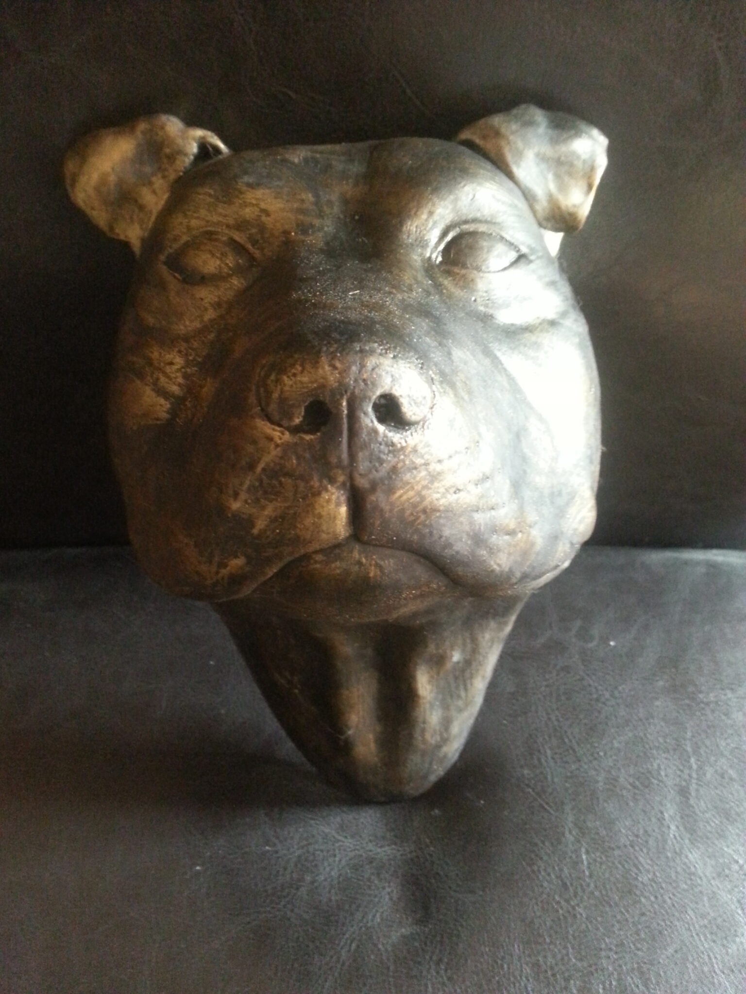 Large Staff Dog Head Architectural Ornate Plaster Wall Hanging Decor