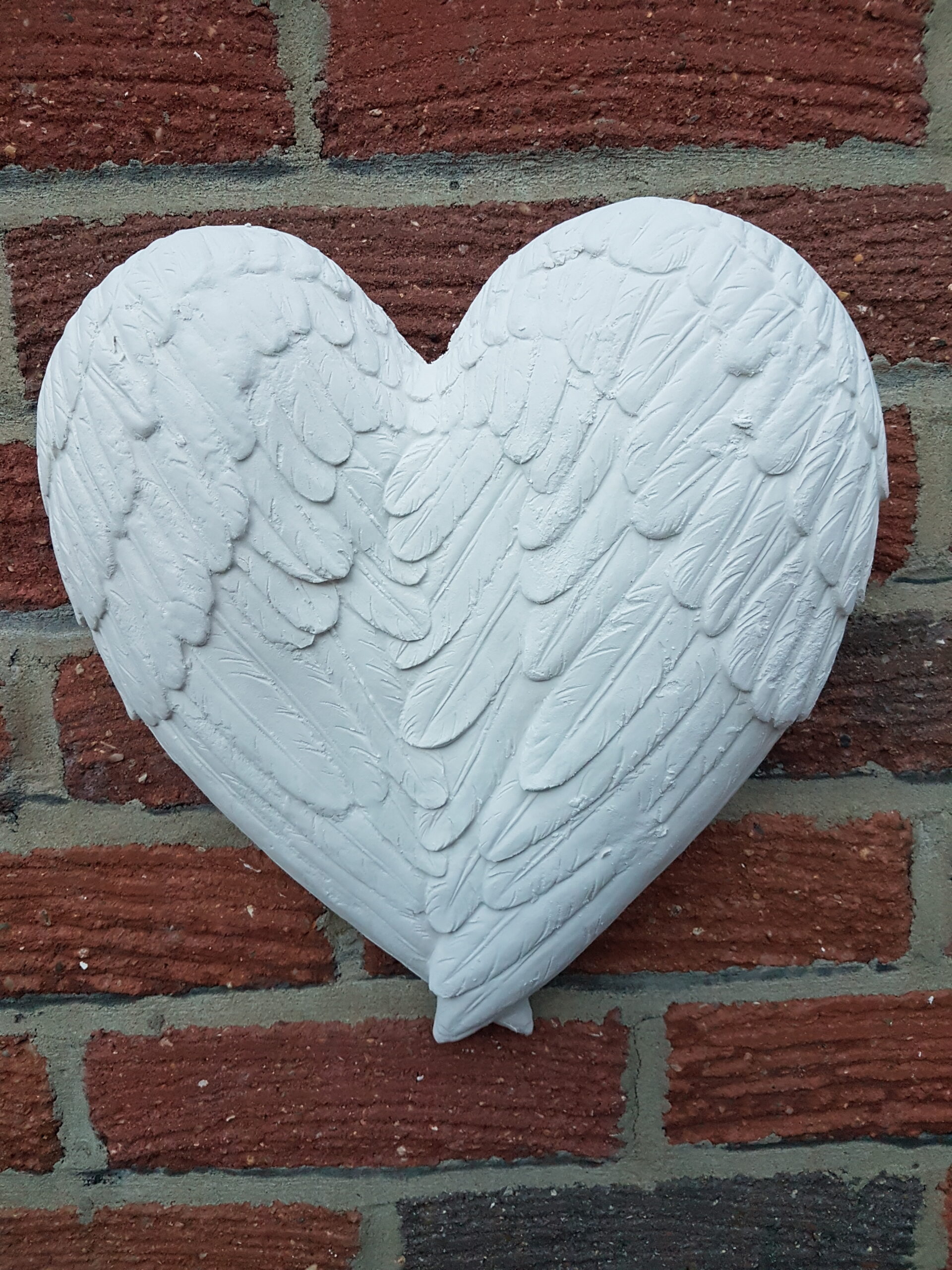 2 Cherub Angel Heart plaster decorative plaque wall decor hanging plaques new 