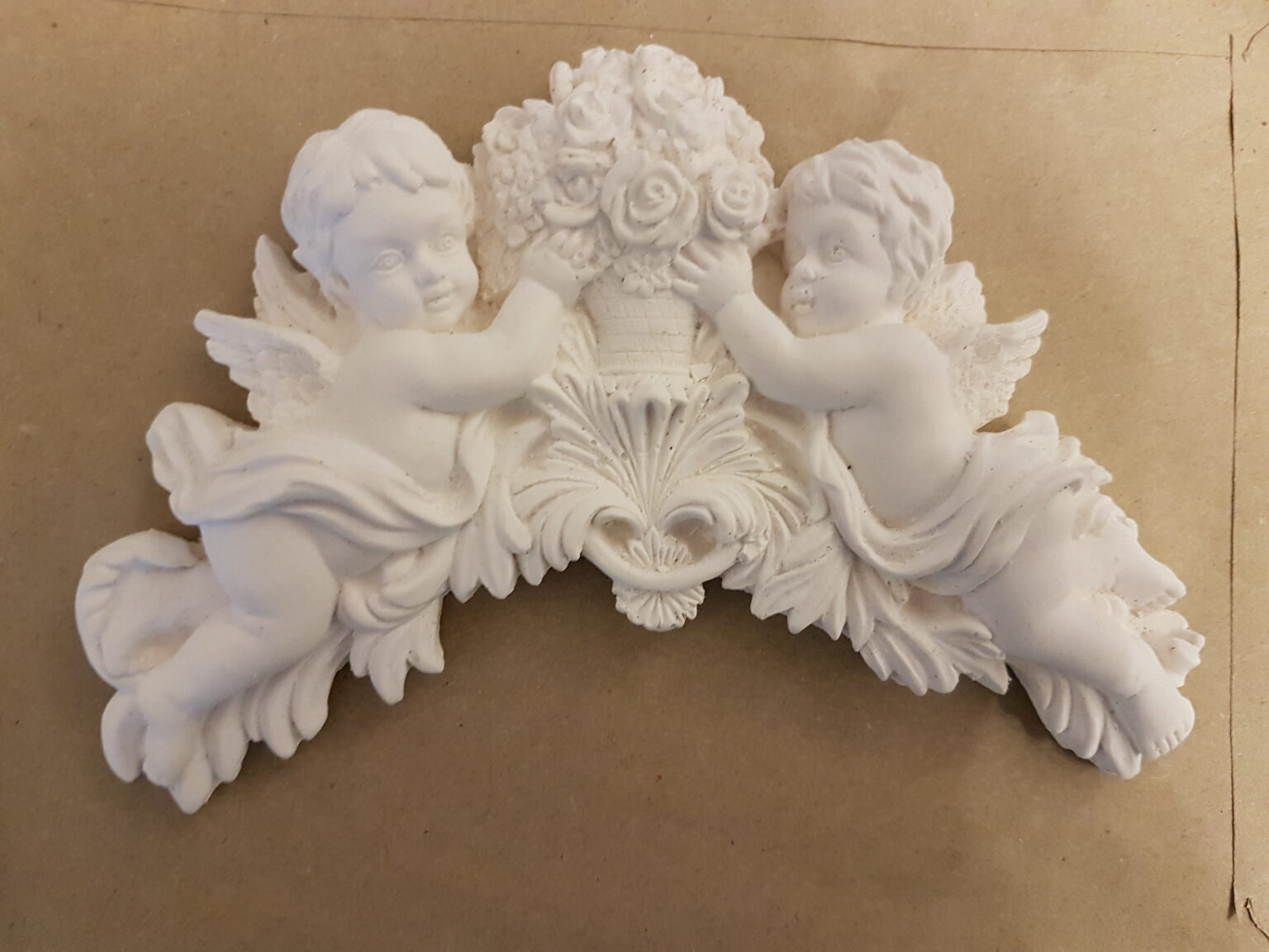 Architectural Ornate Arch Plaster Cherub Angel Wall Plaque Shabby Chic