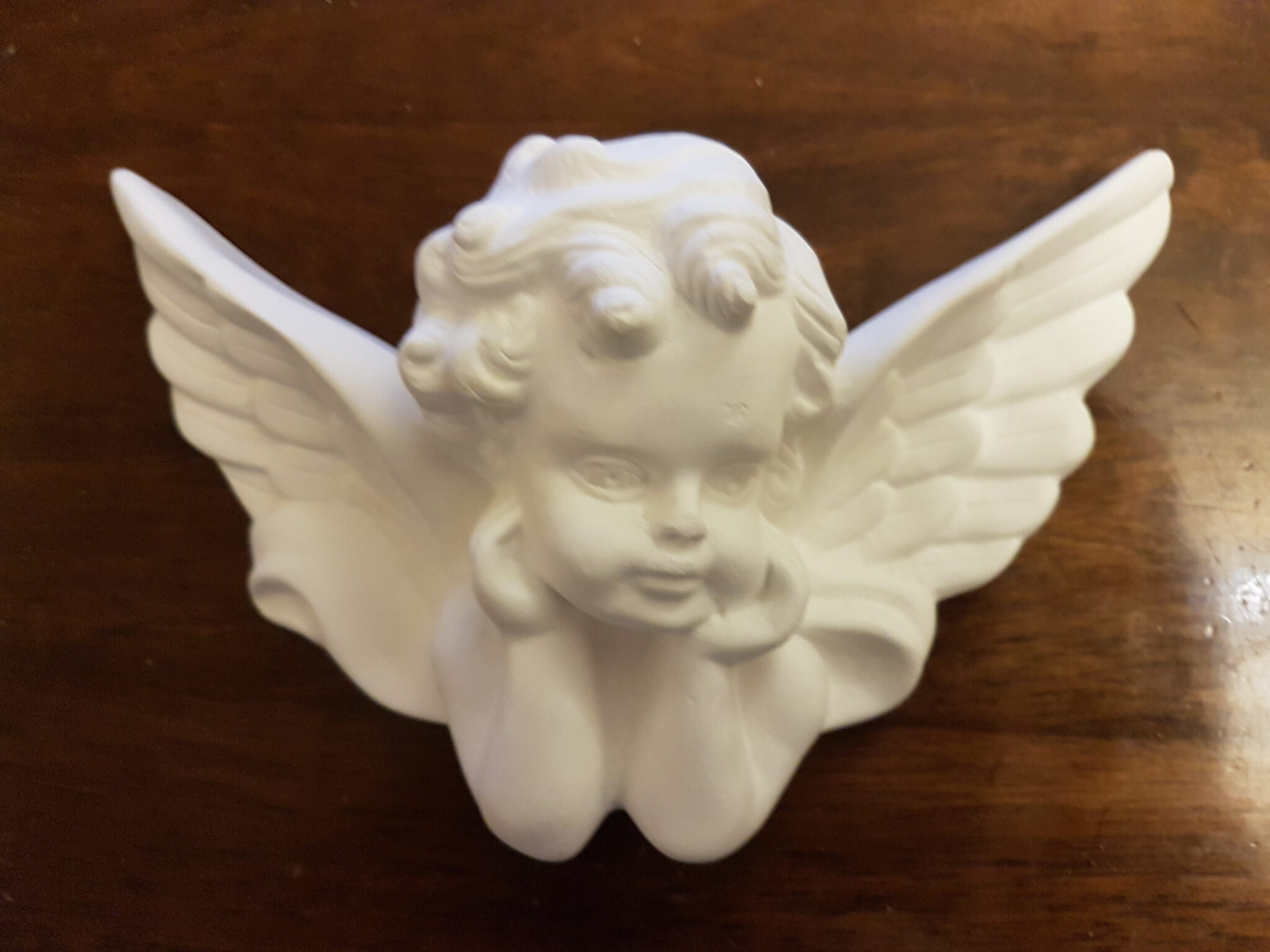 Architectural Ornate Plaster Cherub Angel Wing Face Wall Decor Plaque