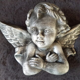 1 Architectural Plaster Cherub Angel Wings Face Wall Decor Plaque Handmade   wp45