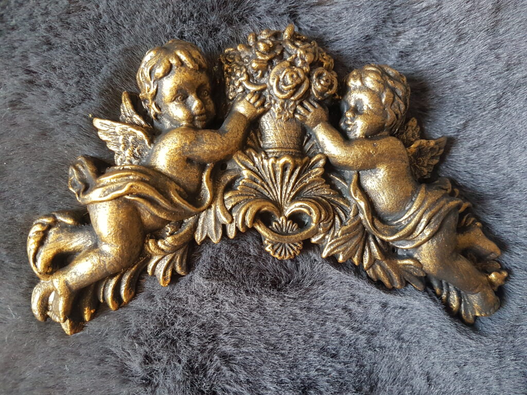 Architectural Ornate Arch Plaster Cherub Angel Wall Plaque Shabby Chic
