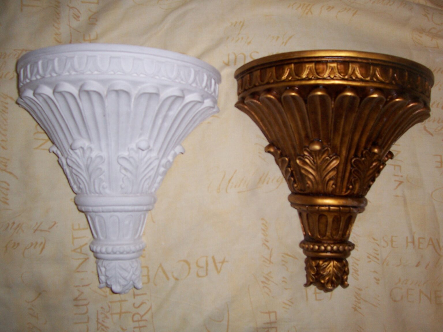 2 Architectural Ornate Plaster Corbels Brackets Shelves Wall Decor
